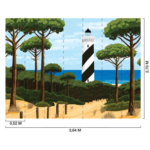 Papier peint panoramique Phare de contis  Intissé