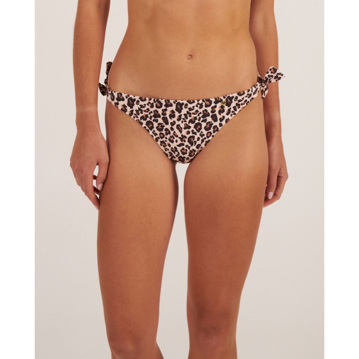 Braga de bikini clásica con lazos y estampado animal print
