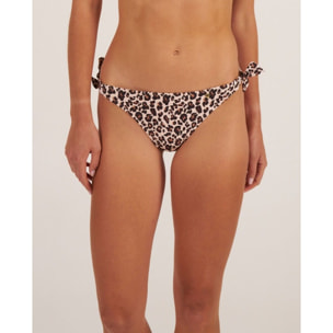 Braga de bikini clásica con lazos y estampado animal print