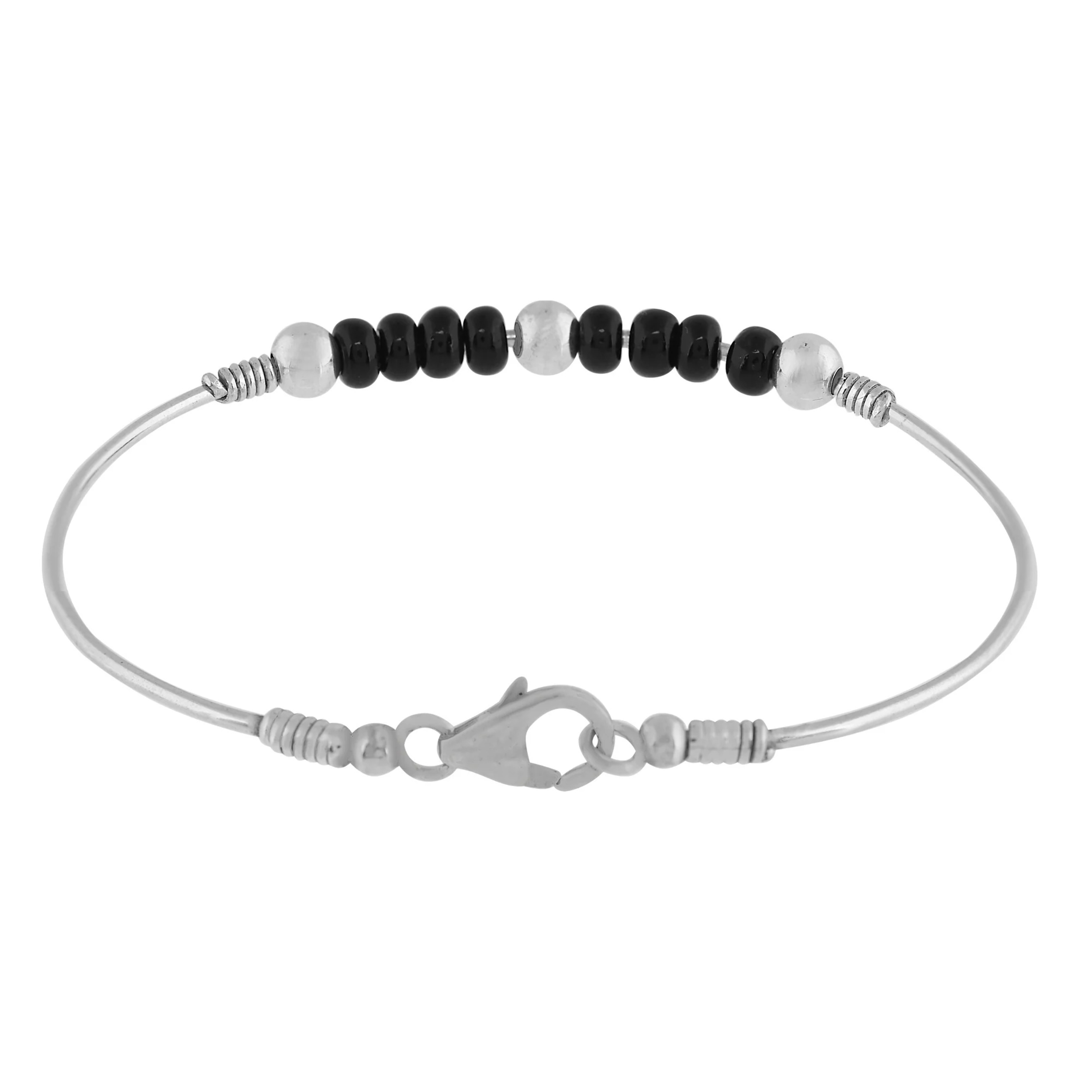 Pulsera plata "Plata Única" Dálmata negro plata 925