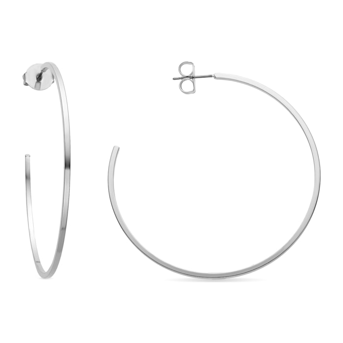 Pendientes de 60mm de diámetro acabados en rodio
