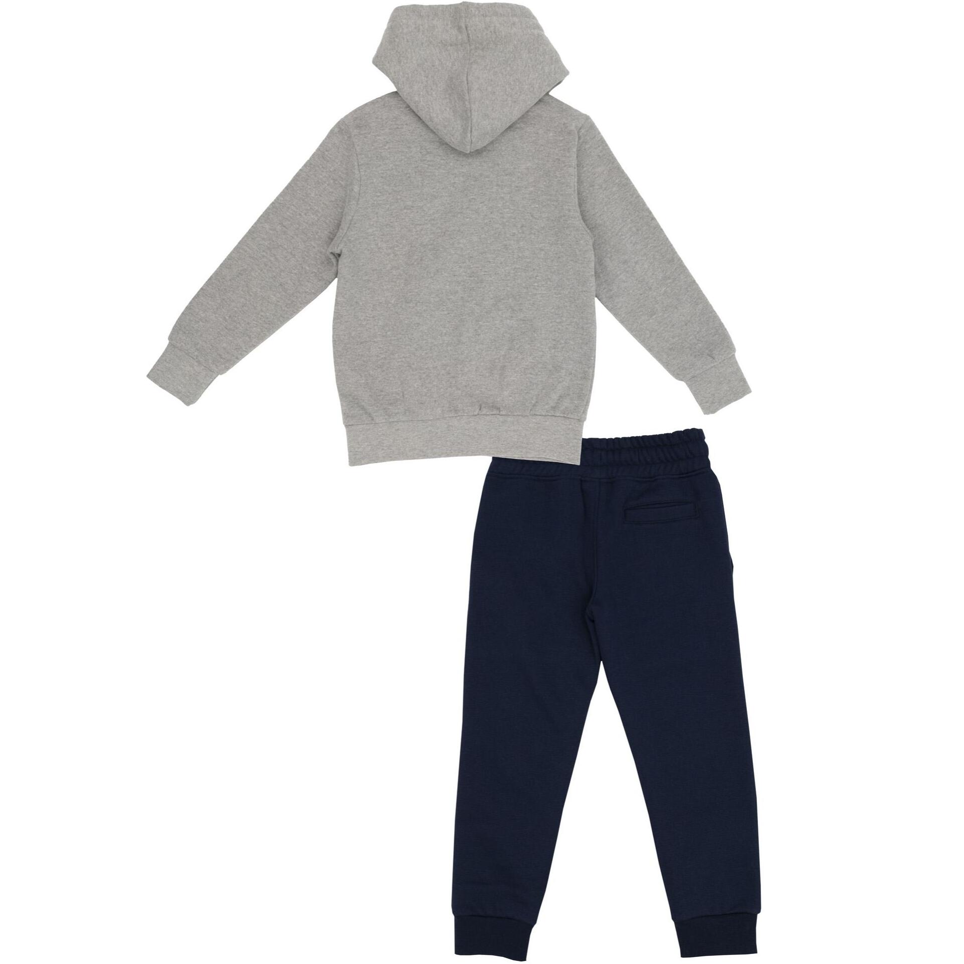Chándal con capucha de león para niños, color gris.