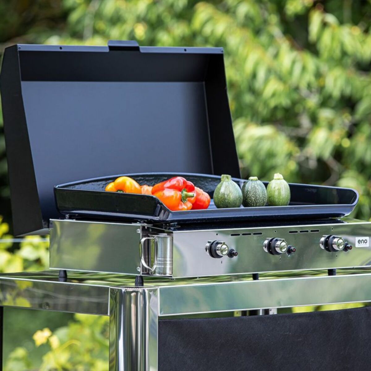 Plancha gaz ENO Initial 65 Inox 3 brûleurs à poser, 62x36 cm