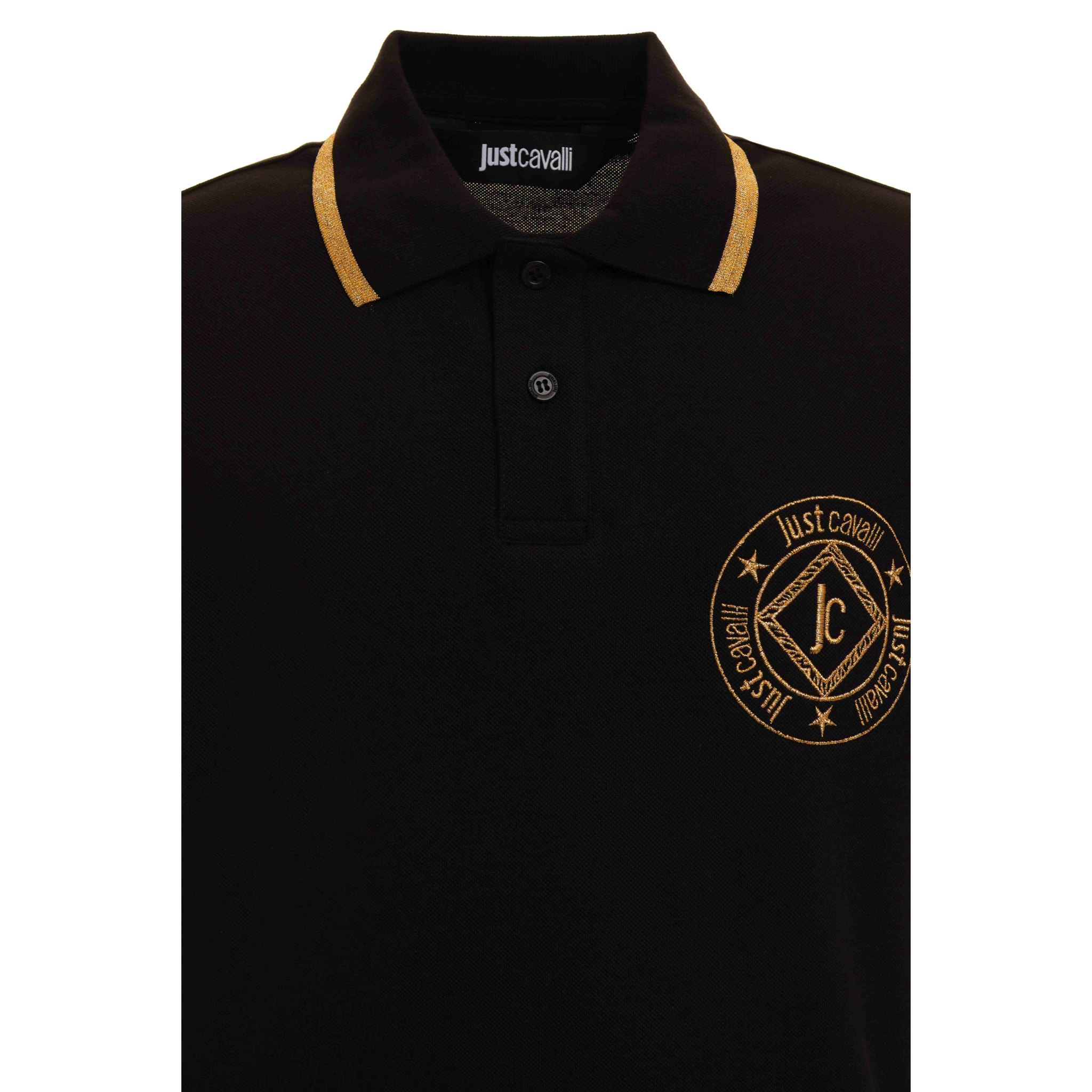 Just Cavalli Maglietta polo in cotone con logo ricamato Just Cavalli