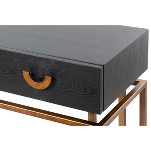 Consola Madera-metal Negro-dorado 120x35x77,3 Cm