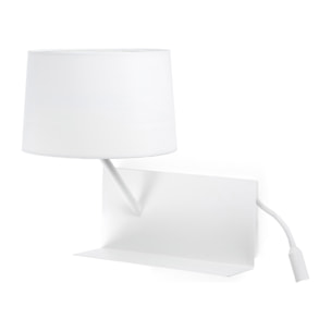 HANDY Lampe applique blanche avec lecteur LED gauche