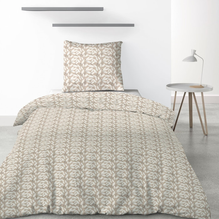 Parure de couette 2pcs 100% microfibre 60gsm- carmel