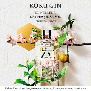Roku Gin Craft Japonais - Gin aux 6 Botaniques Japonaises| 43% vol | 70cl