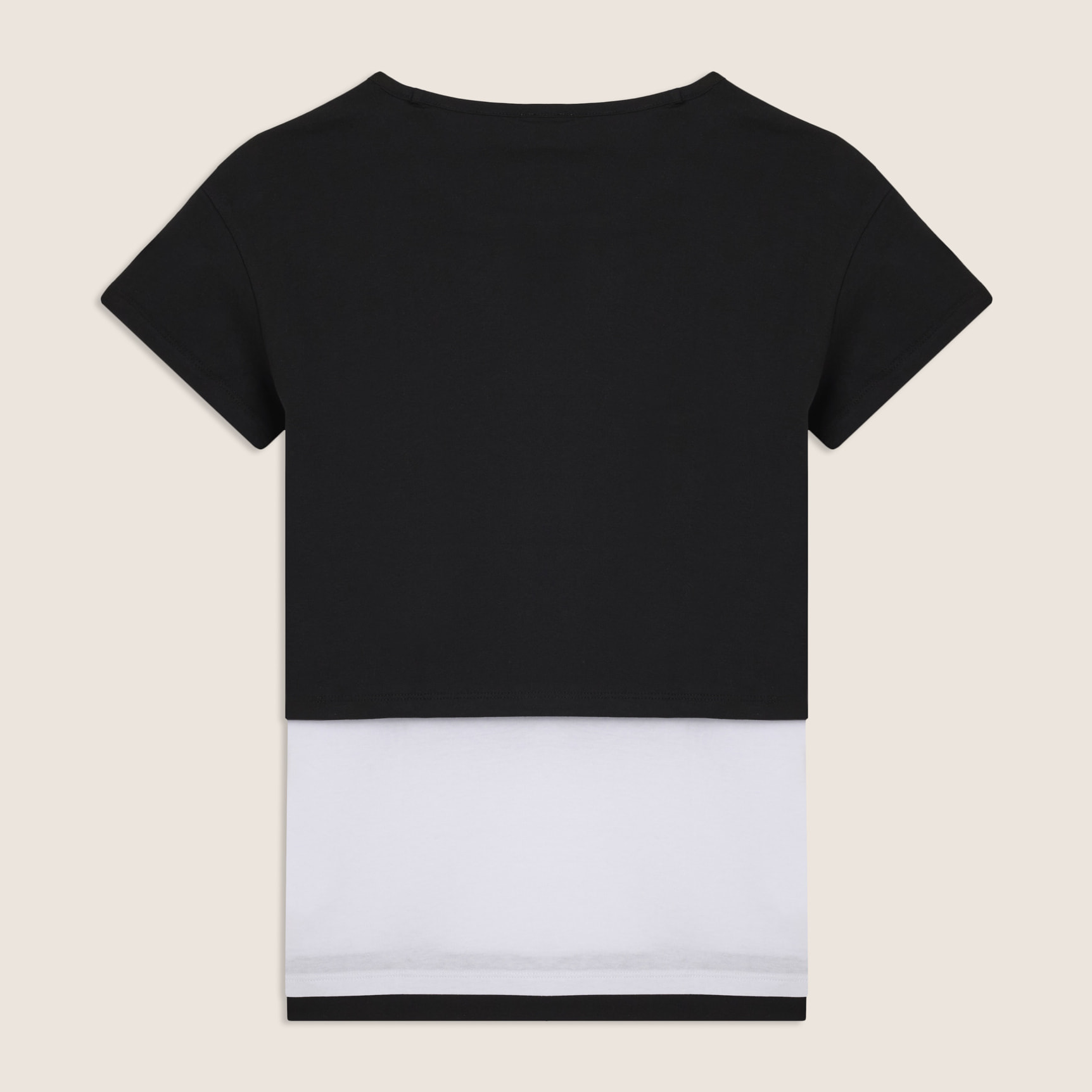 Completo t-shirt cropped e canotta con stampa perlata