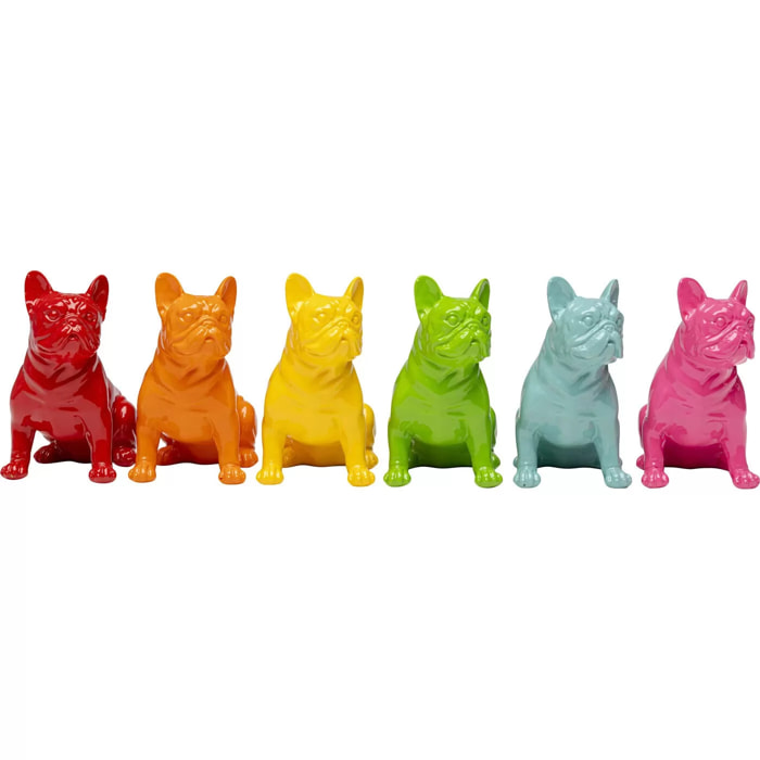 Déco chiens assis multicolores set de 6 Kare Design