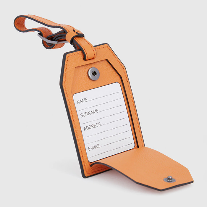 Piquadro Address Tag personalizzabile in pelle
