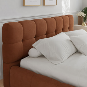 Lit nuage 140x190cm en velours marron PRINCETON