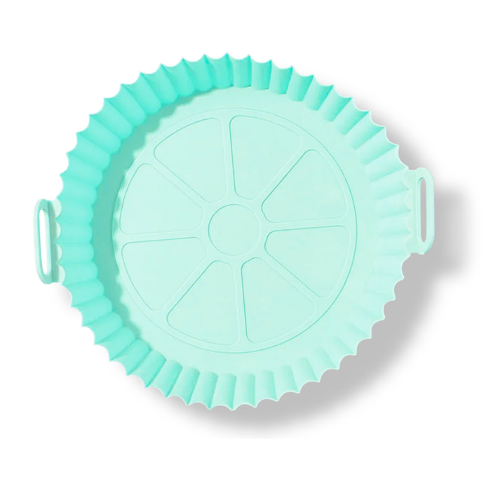 Molde silicona con asas freidora de aire 24*19*6 cms. Grado alimentario.