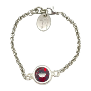 Pulsera cristal Sw y cadena en rojo