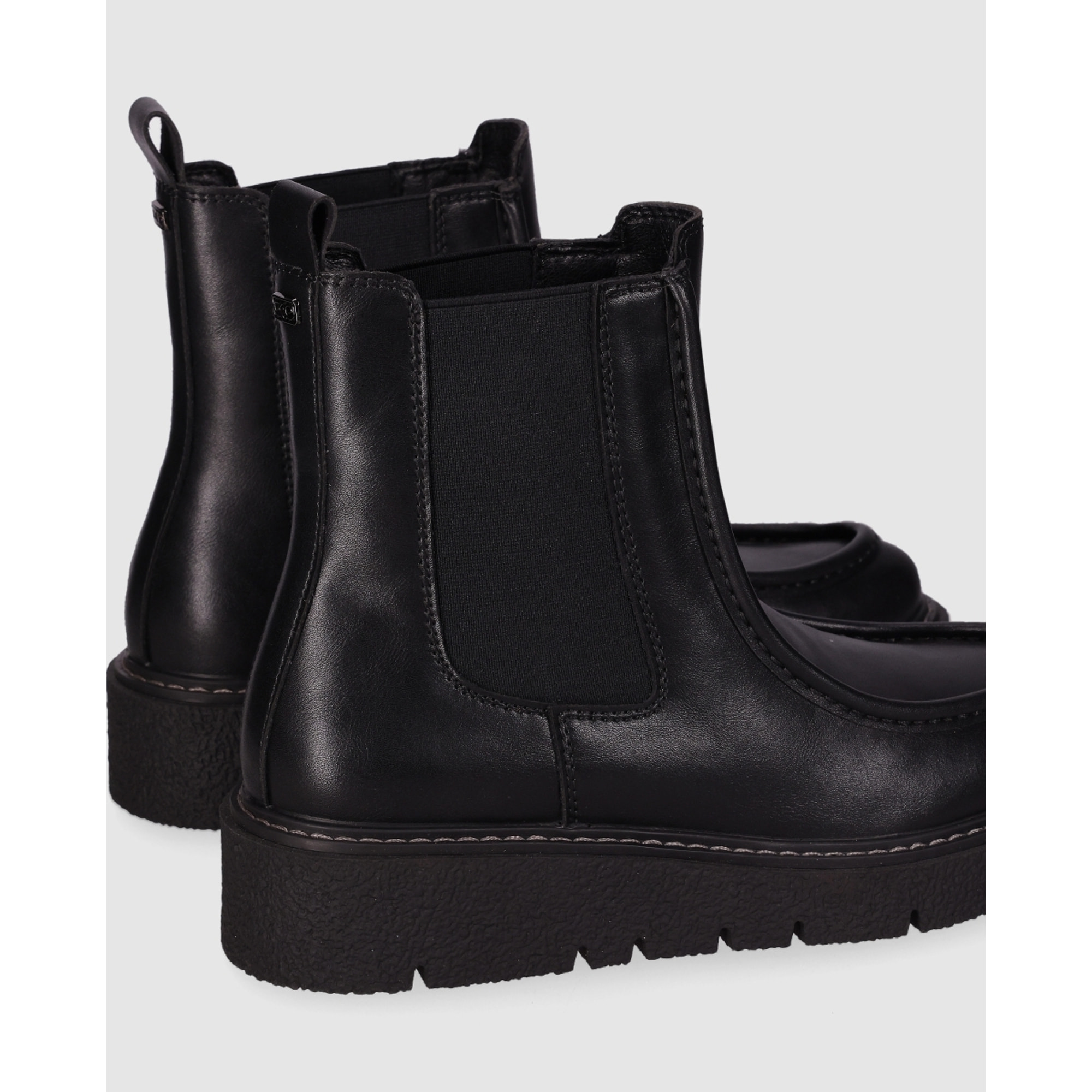 Botines de Piel - Negro - Tacón: Bajo