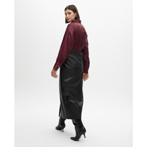 Gonna a matita effetto pelle con dettaglio laterale