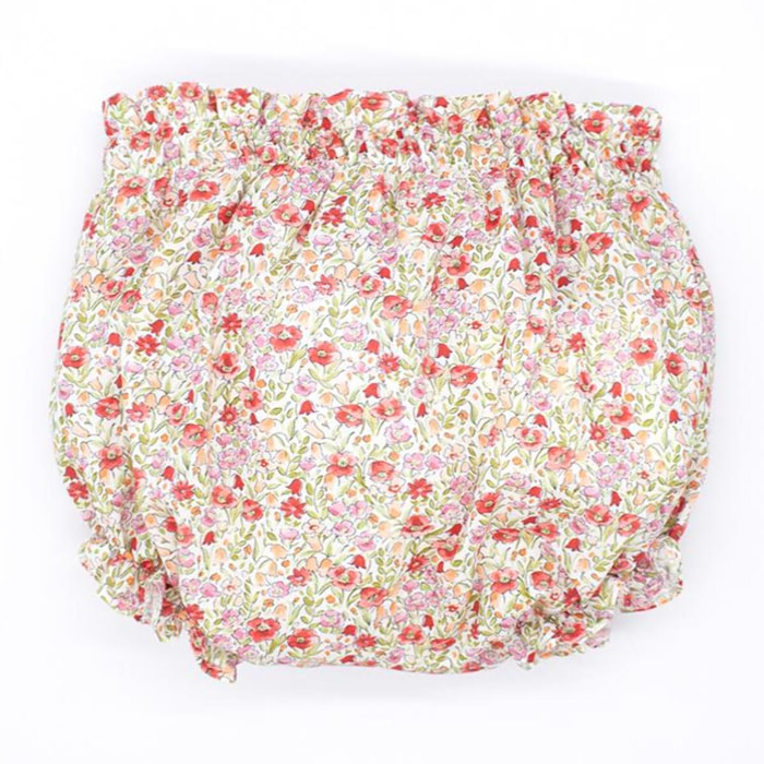 Ranita de flores rojas, goma en cintura y en las piernas.