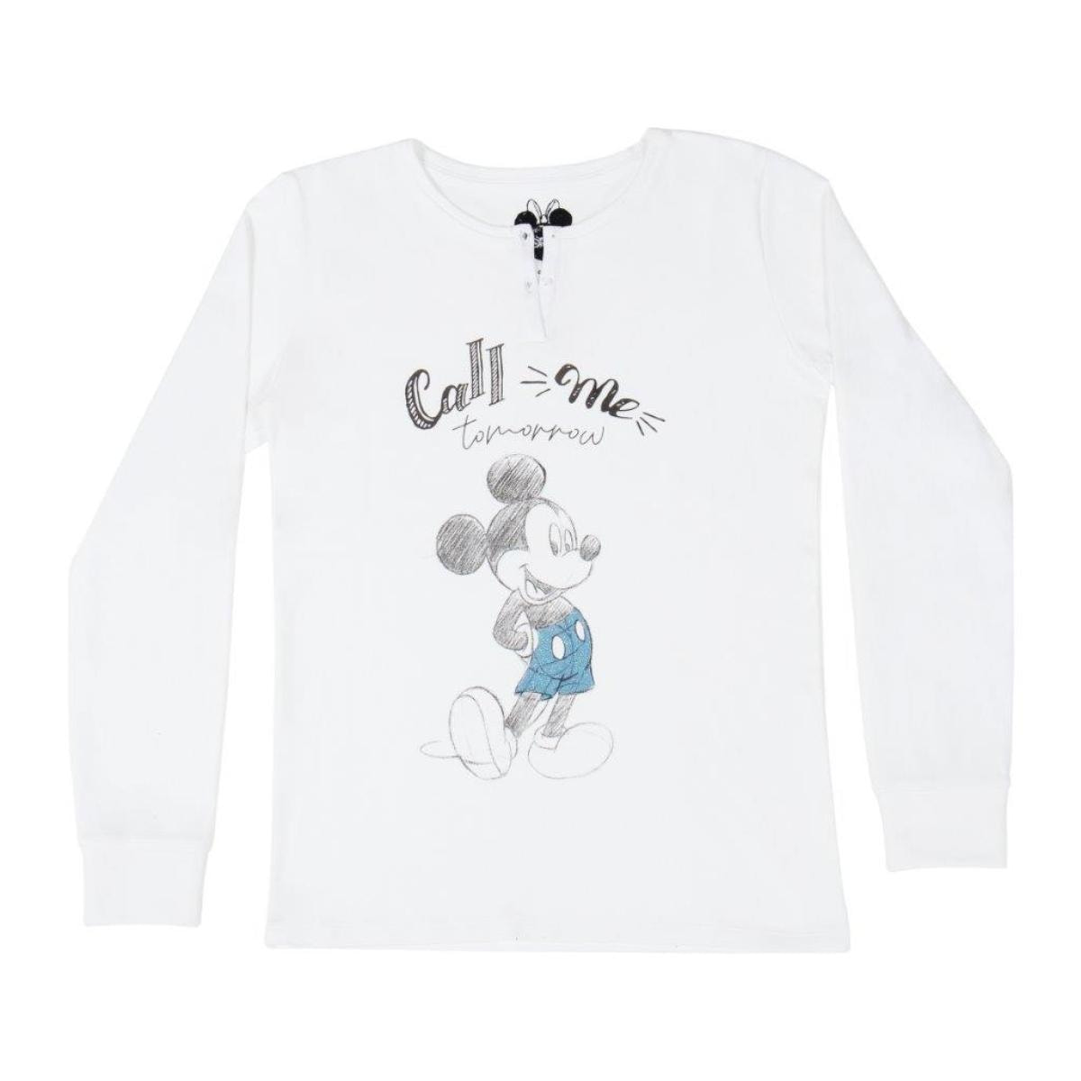 Pigiama Donna Disney Topolino Bianco Lei Disney Multicolor