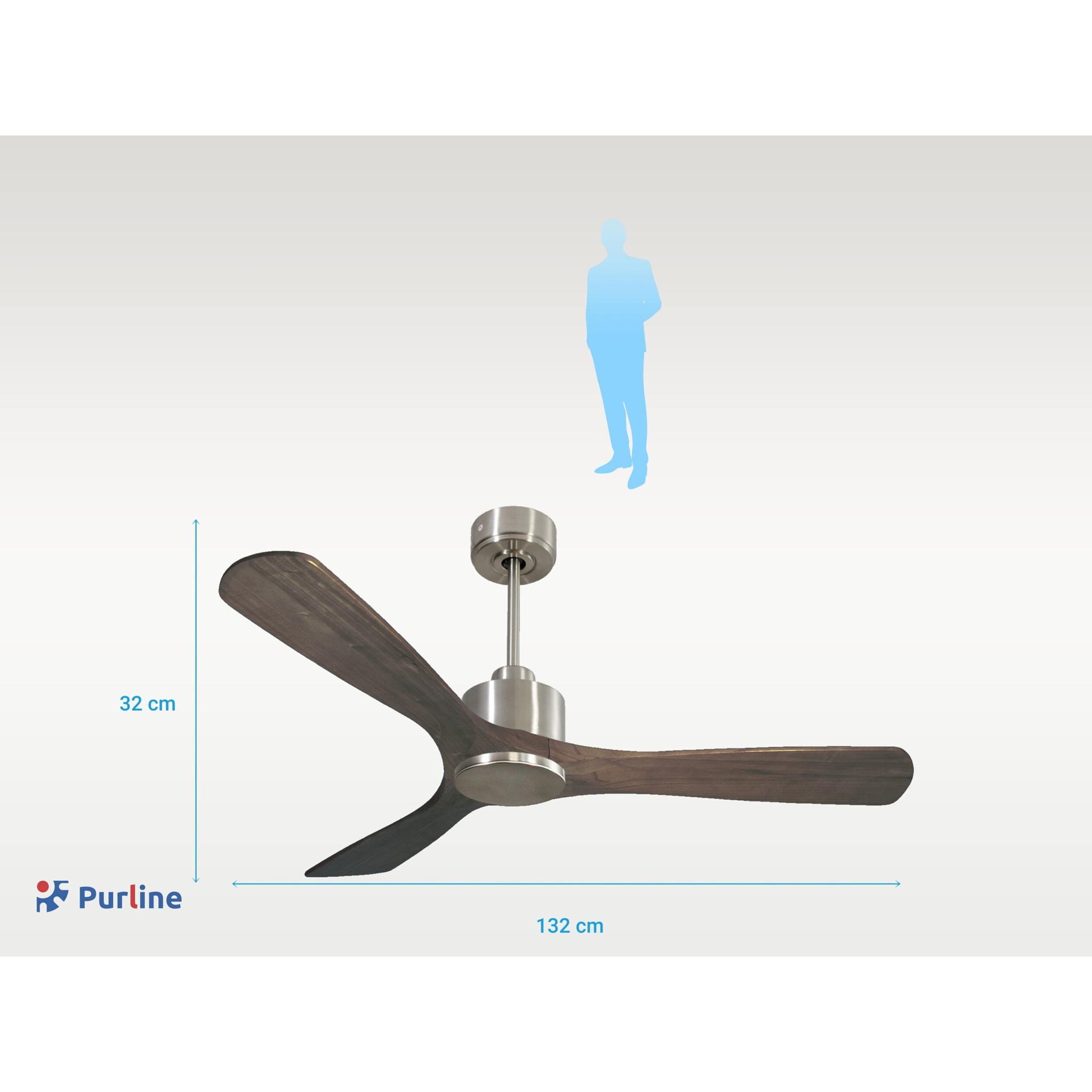 Ventilador de techo Reversible Termostato Wifi Motor DC Techos Inclinados Mando a Distancia Hypersilence Memoria MoyoD132C0364994 PURLINE