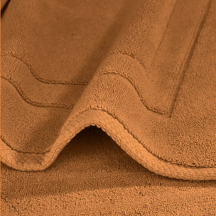 Tapis de bain pur coton 900 g/m² uni orange Elea rouille