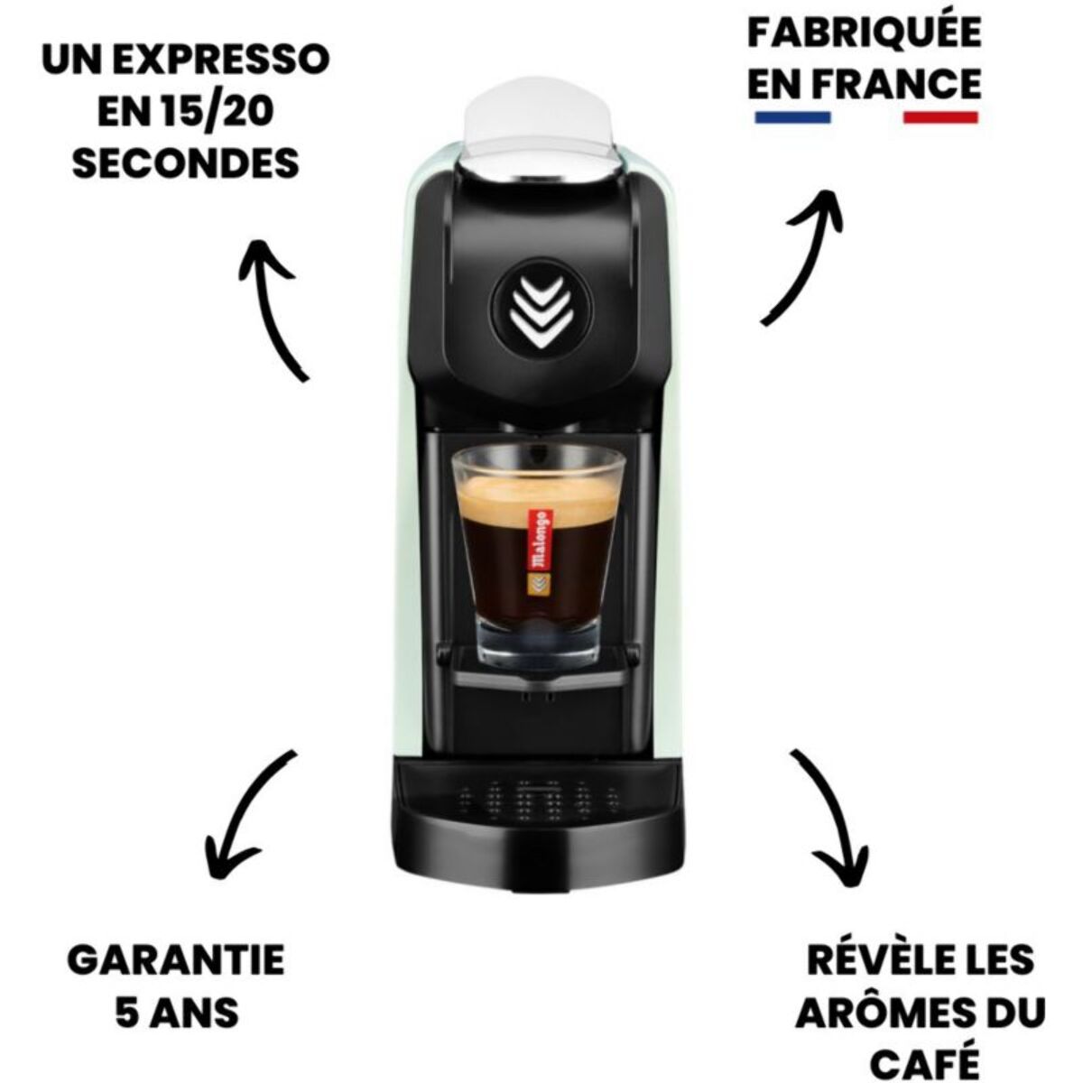 Cafetière à dosette MALONGO EOH VERT TILLEUL PASTEL