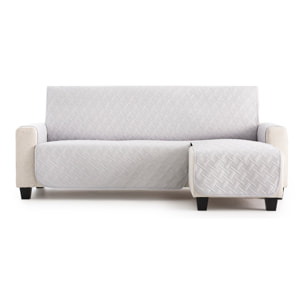 Cubre sofá para Chaise Longue DRY acolchado y con protección total antilíquidos gris claro (brazo derecho)
