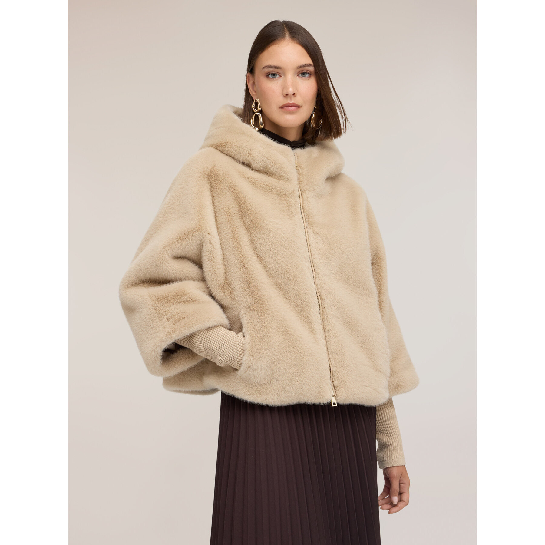 Motivi - Giubbotto corto con cappuccio - Beige