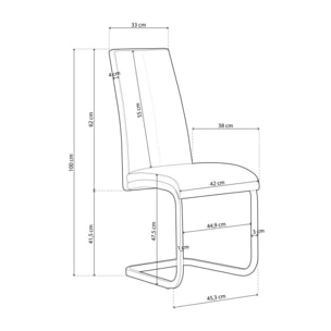 Pack 4 sillas de comedor Smile símil piel Negro