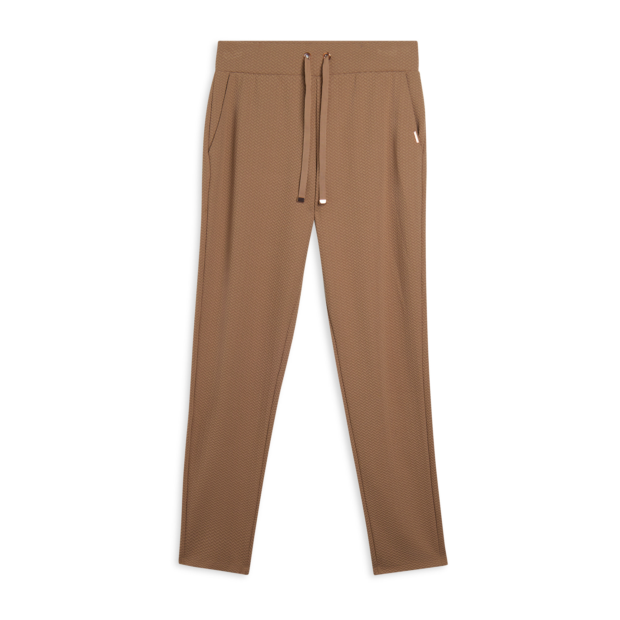 Pantaloni donna in felpa micro-trecce con fondo dritto