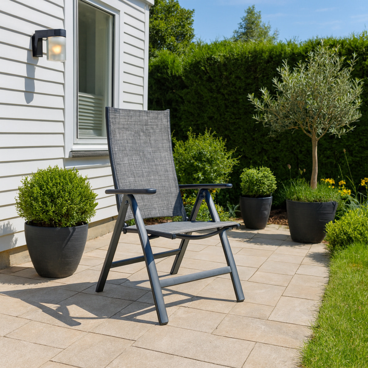 Lot de 2 fauteuils aluminium et toile PVC JAZZI