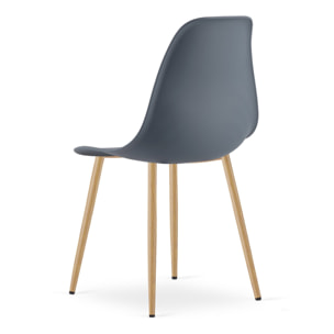 Set di 2 sedie WAT scandinave grigio ardesia e legno
