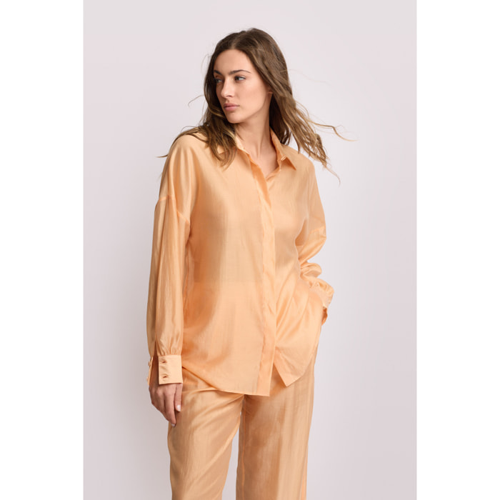 Kocca - Camicia elegante stile minimal Donna, Tinta unita, Colletto di camicia