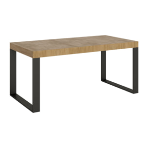 Table extensible 90x180/440 cm Tecno Chêne Nature cadre Anthracite