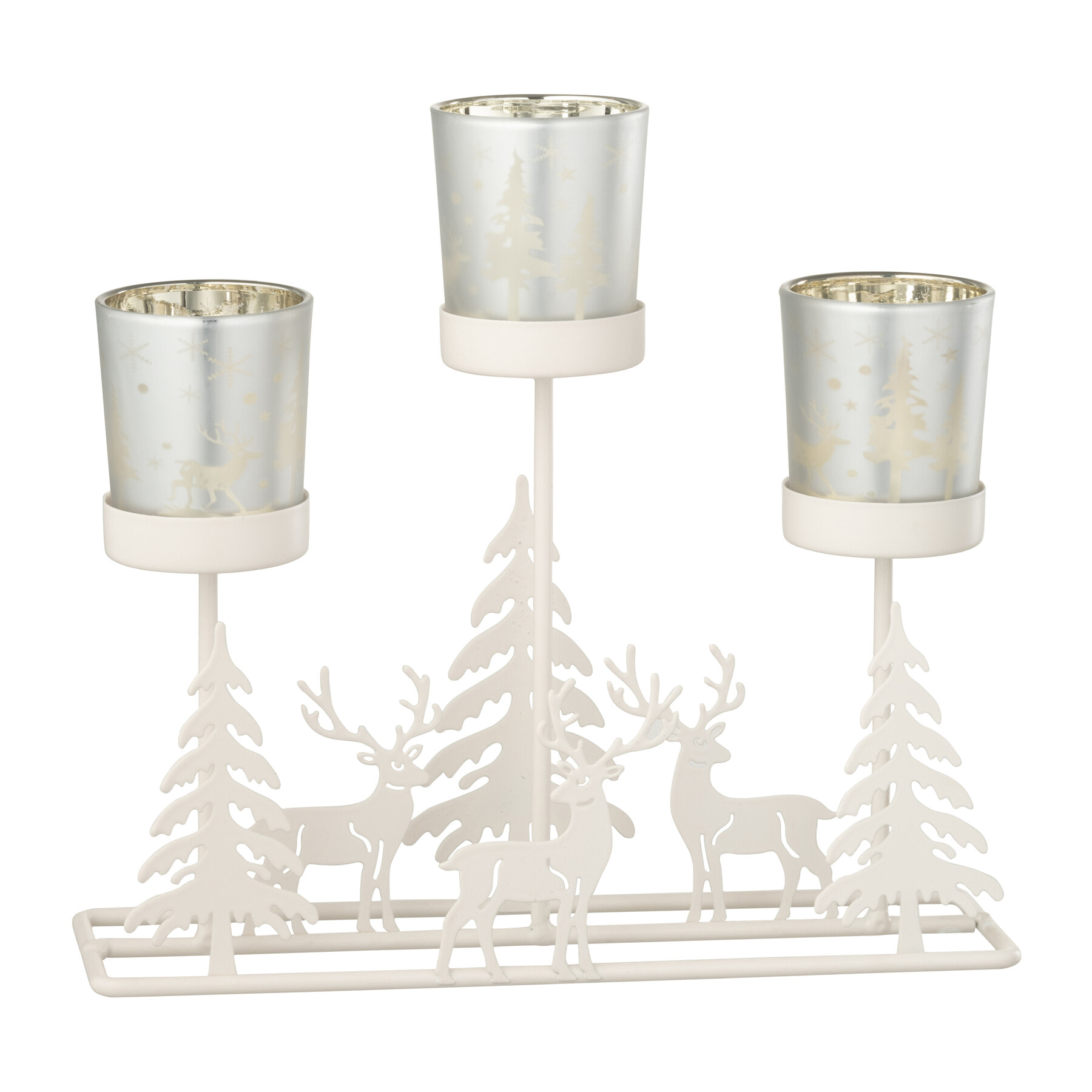 J-Line bougeoir Hiver - acier - blanc/rood