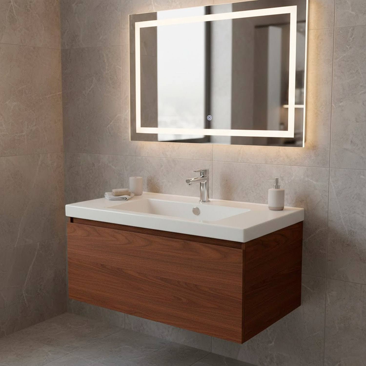 Lavabo Da Incasso Rettangolare Lavandino Bagno In Ceramica Design Moderno Elegante Per Top Bagno 101 x 36 cm Bianco