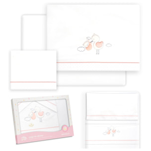 Triptico Minicuna Cigueña Oso Bco/Rosa