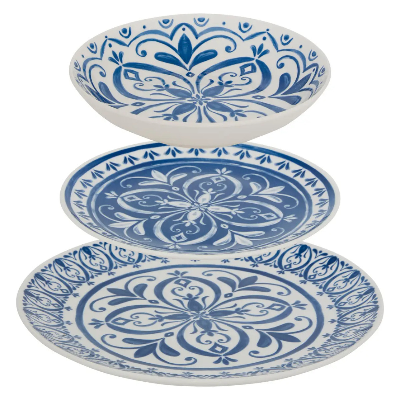 Service de table Manon 12 pièce(s) bleu L26,5xp2,4xH26,5cm