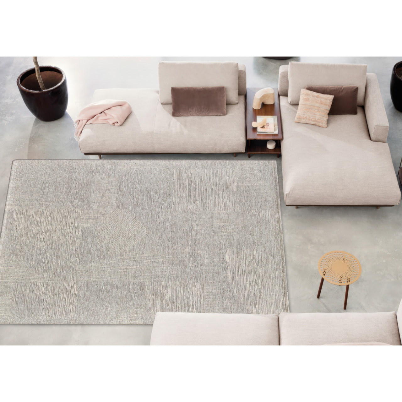 Tappeto Jacquard Ideale Salotto Camera Ingresso Made In Italy Antiscivolo, Lavabile, Morbido Disegno Graffio Sabbia By Suardi