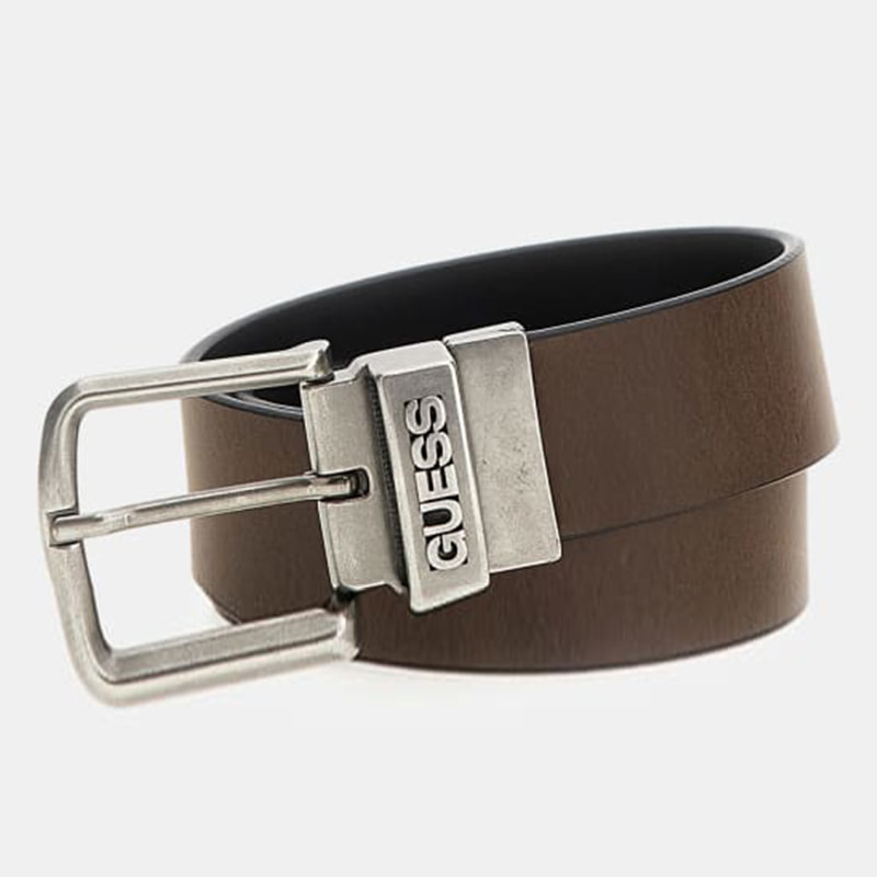 Ceinture - 100% cuir - réversible - noir et marron