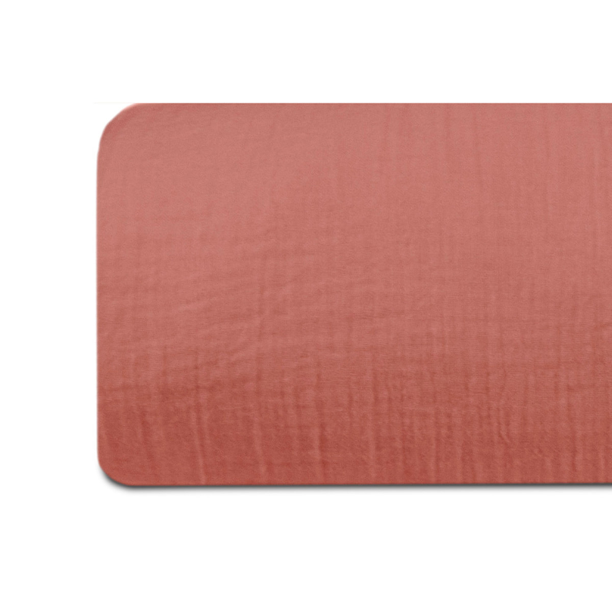 Drap-housse gaze de coton teracotta - LOUISE