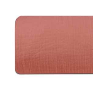 Drap-housse gaze de coton teracotta - LOUISE