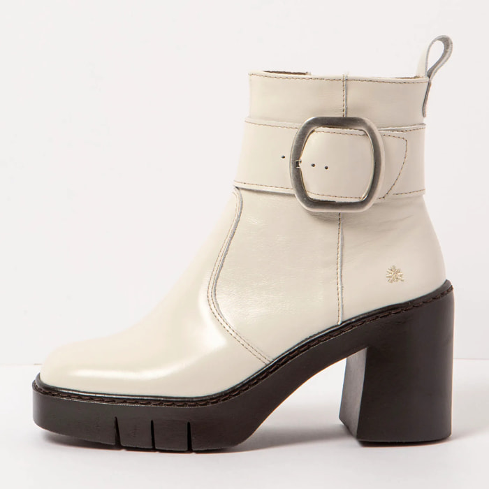 Botines con tacón 1979 NAPPA SHINNY CREAM/BERNA color Cream