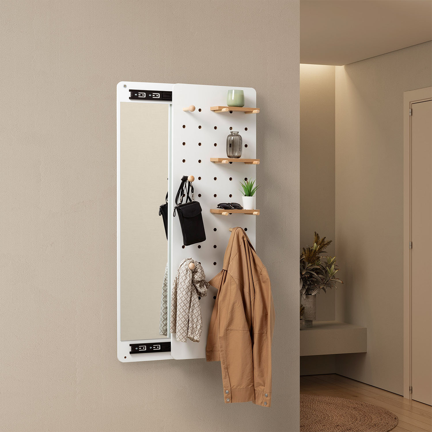 Mueble recibidor con espejo Verona color Blanco