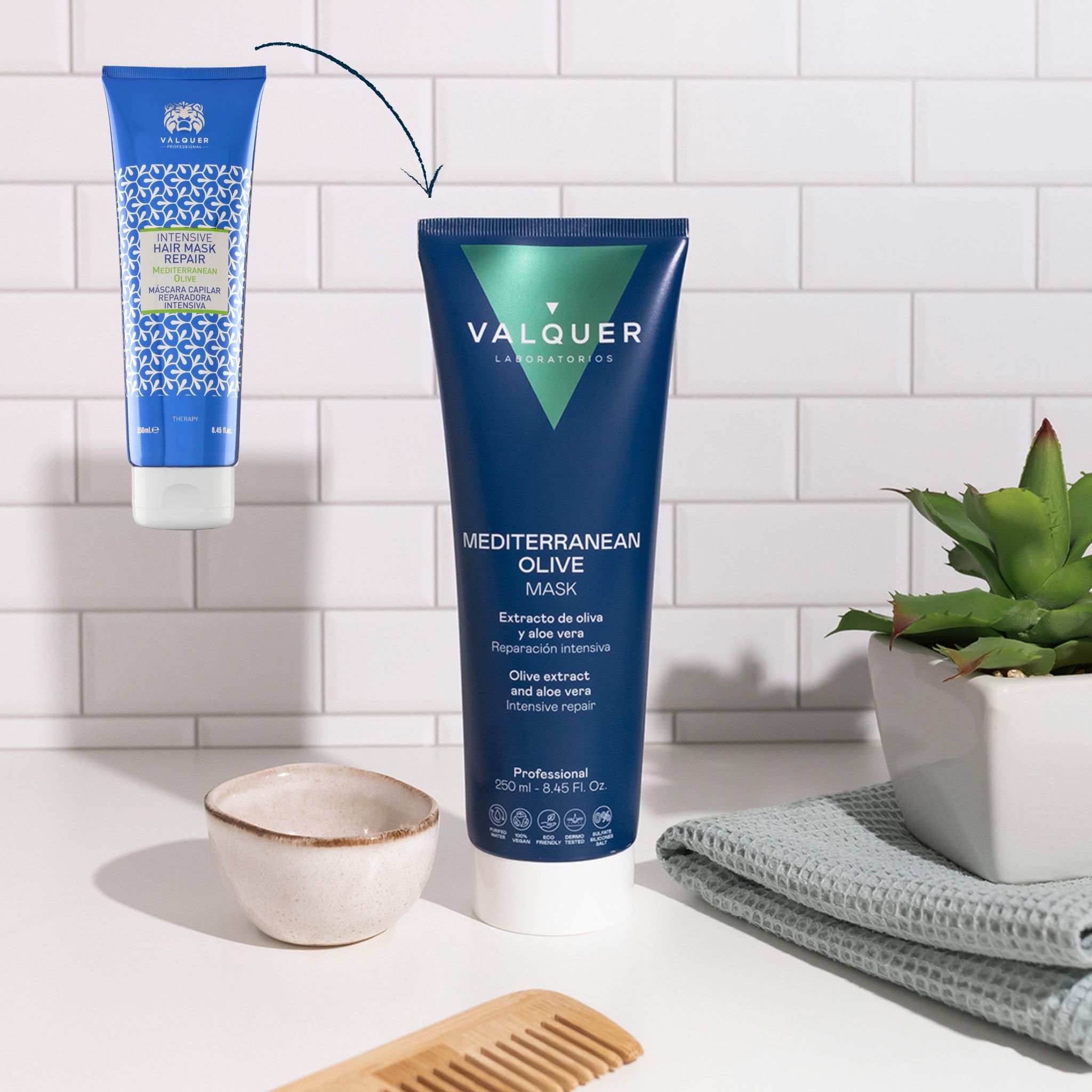 Valquer Mascarilla capilar reparadora intensiva de oliva- 1000 ml