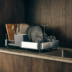 Extend Egouttoir extensible avec bonde + pompe à savon liquide inox