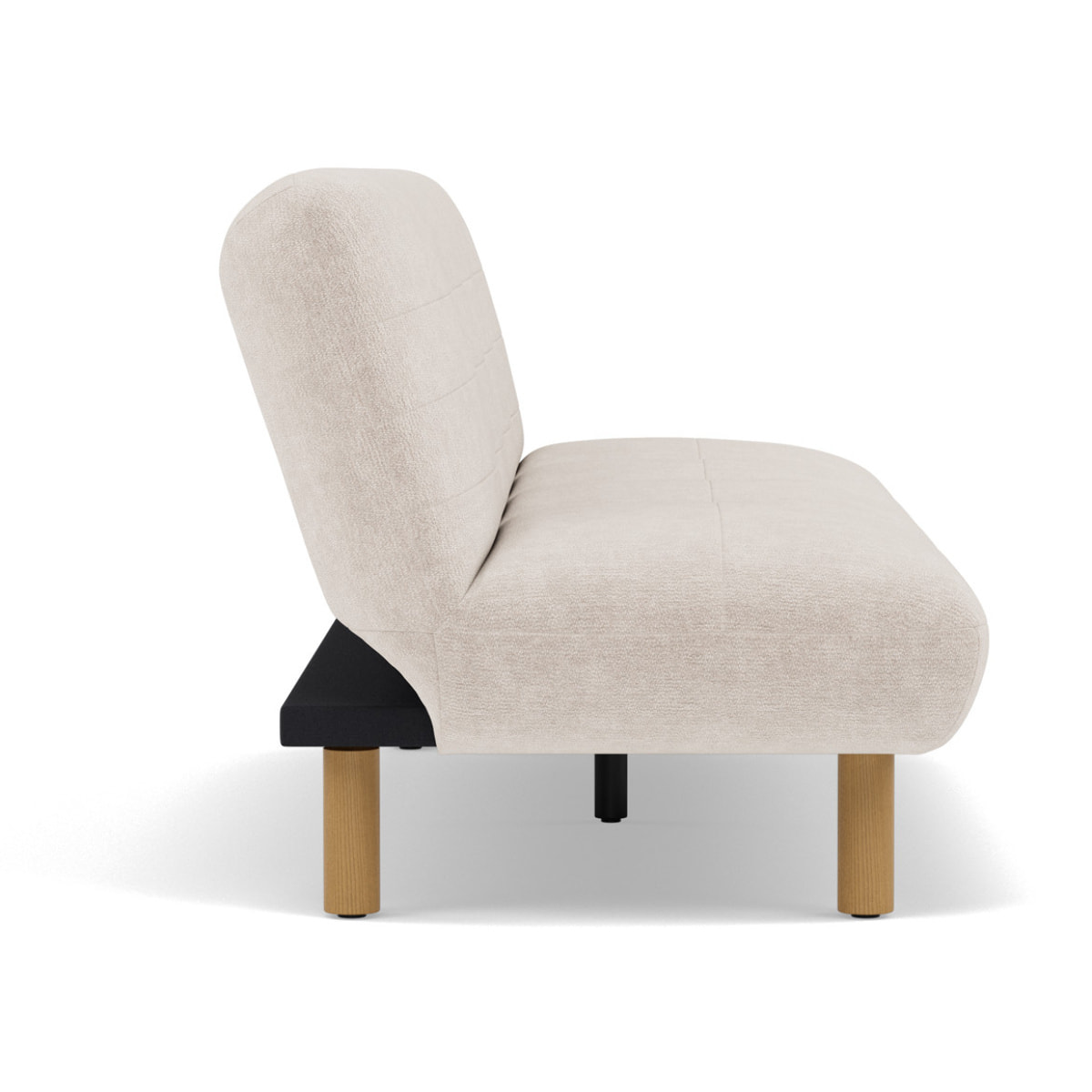 Soan - Banquette 2 places convertible clic-clac en velours texturé - Beige