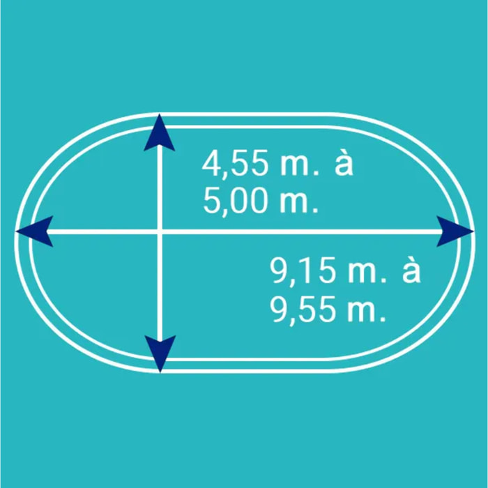 Bâche d'hivernage pour piscine ovale de 9,15 x 4,55 m à 9,55 x 5 m