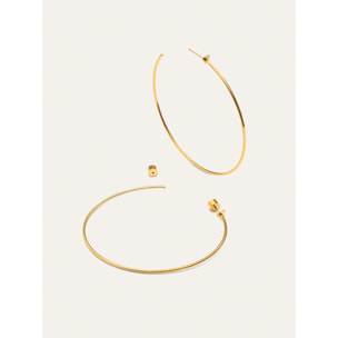 Pendientes Aro Ankara Heart XL Acero Baño Oro