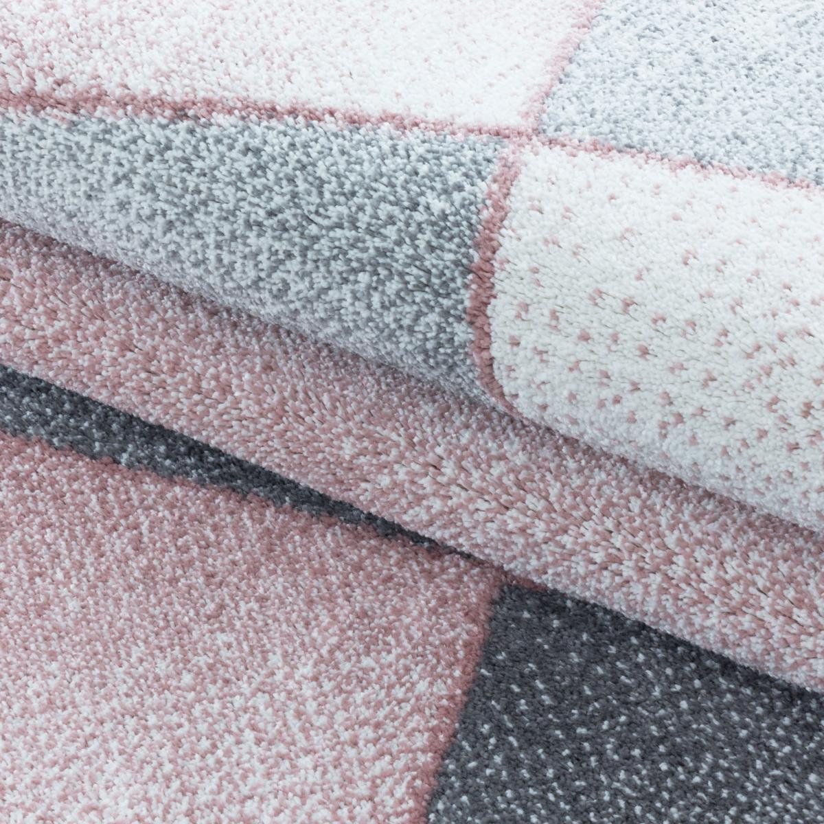 Tapis salon et chambre tissé motif pastel BECA