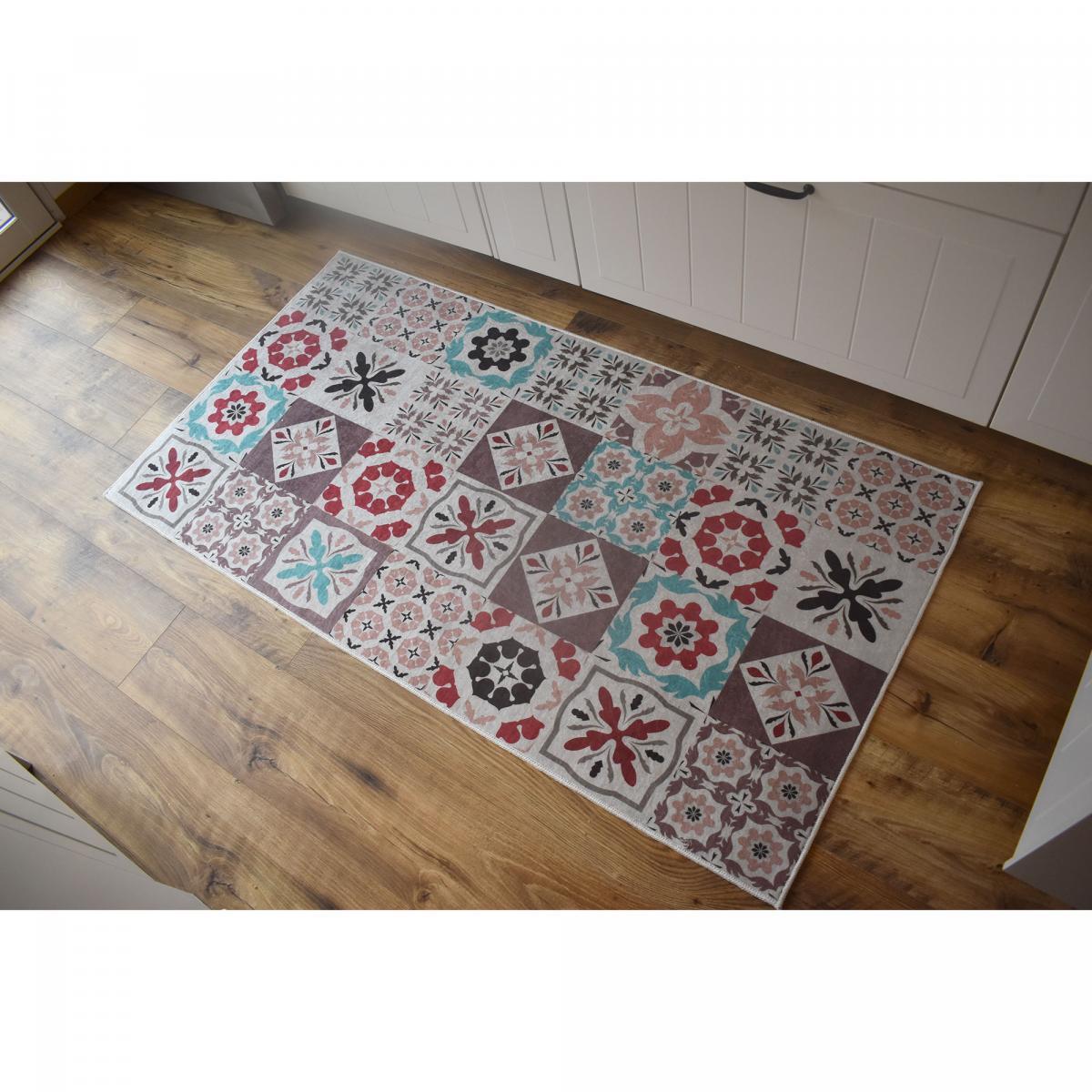 Tapis de cuisine motif carreaux de ciment GANA